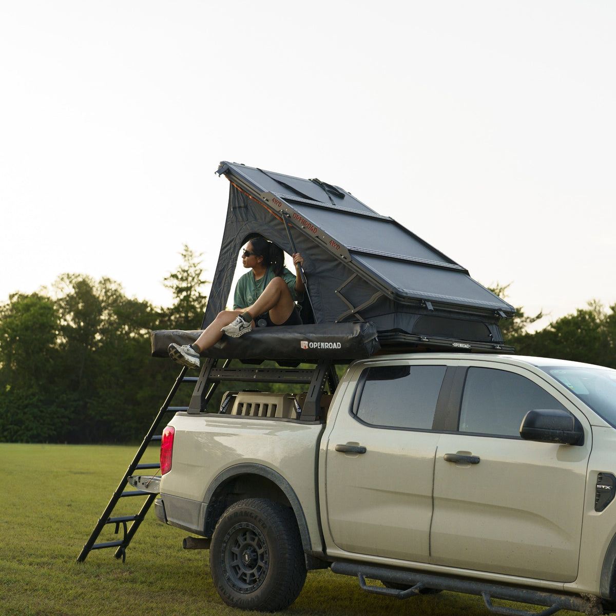 OPENROAD Aluminum Hard Shell Roof Top Tent-PeakRoof LT V2 Series