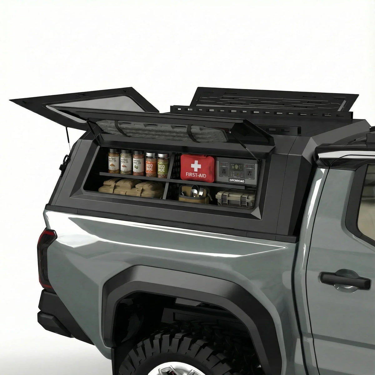 OPENROAD Aluminum Truck Cap with Three-Color Light