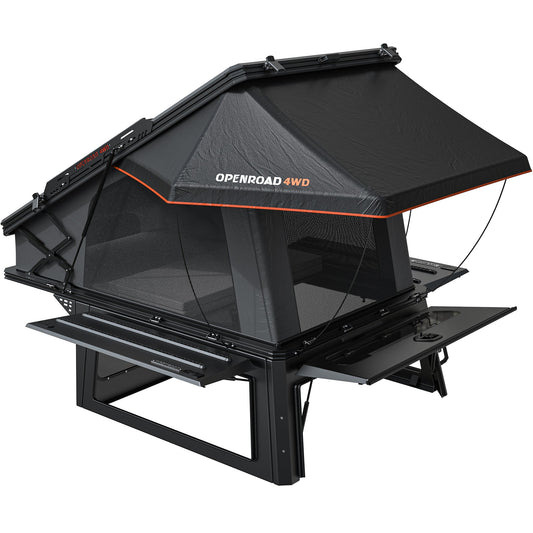 OPENROAD Aluminum Truck Topper with Integrated Rooftop Tent — Lightweight 4-Season Overland Camper