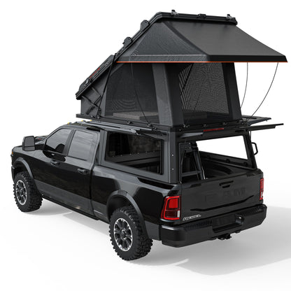 OPENROAD Aluminum Truck Topper with Integrated Rooftop Tent — Lightweight 4-Season Overland Camper