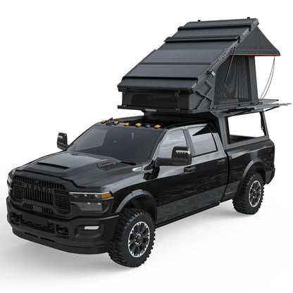 OPENROAD Aluminum Truck Topper with Integrated Rooftop Tent — Lightweight 4-Season Overland Camper