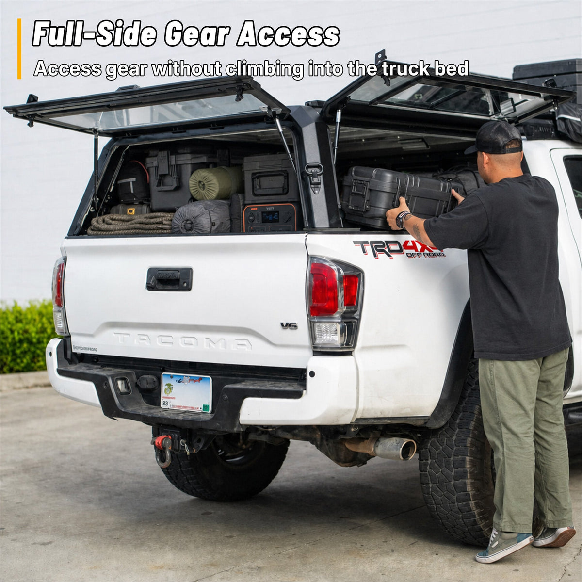 OPENROAD Sliding Glass Side Truck Cap for Toyota Tacoma (2016-2023) – 5ft Bed