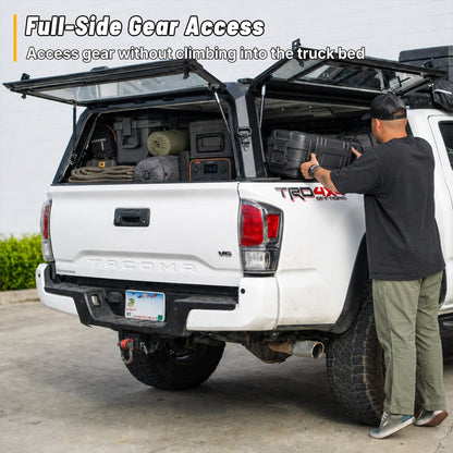 OPENROAD Sliding Glass Side Truck Cap for Toyota Tacoma (2016-2023) – 5ft Bed