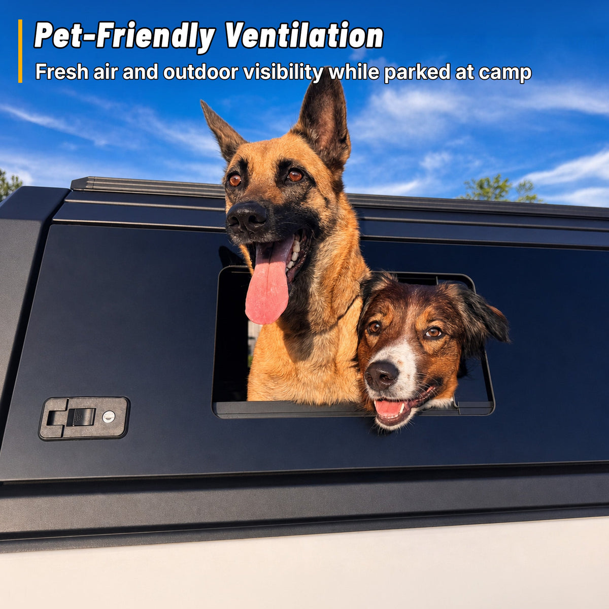 OPENROAD Sliding Glass Side Truck Cap for Toyota Tacoma (2016-2023) – 5ft Bed