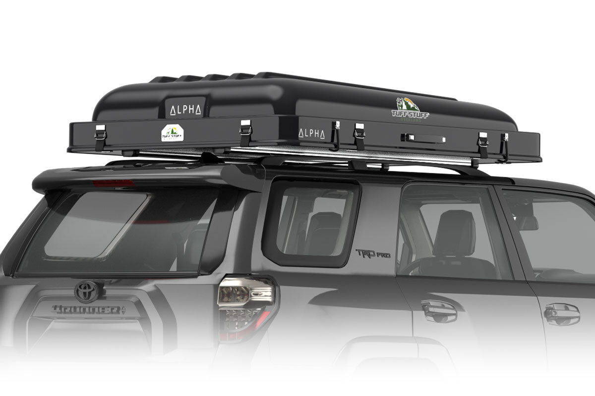 Tuff Stuff Alpha roof top tent open, Black