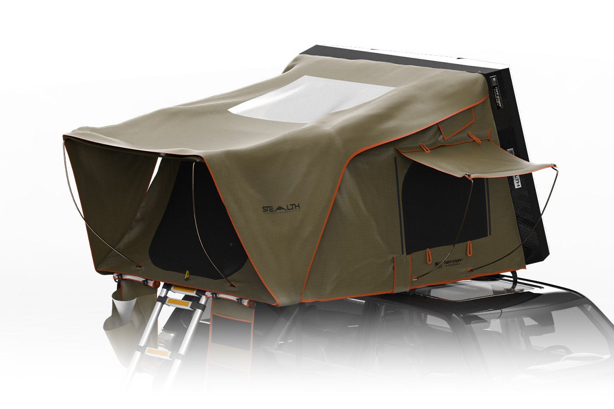 Tuff Stuff Stealth aluminum hard shell roof top tent, Black